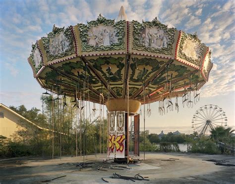 The Swing Ride Of An Abandoned Amusement Park 1024 X 803