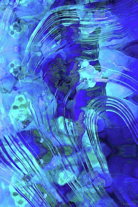 Blue Water Art By Sharon Cummings Artist Blue Abstract Art Blue