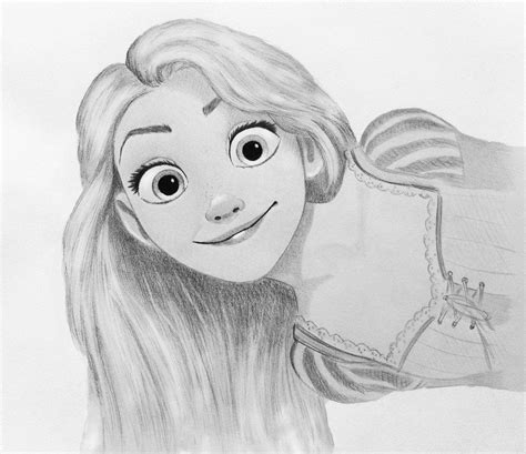 Rapunzel Disney Princess Drawing With Colour Kidswork