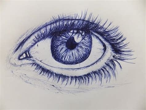 Use the 4b pencil to draw a shadow of the upper eyelid over the iris. How To Draw An Eye With Ballpoint Pen - YouTube