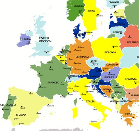 Cartina Politica Europa E Capitali Cartina