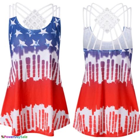 American Flag Strappy Tank Top Power Day Sale Womens Fashion Fashion Tank Top Fashion