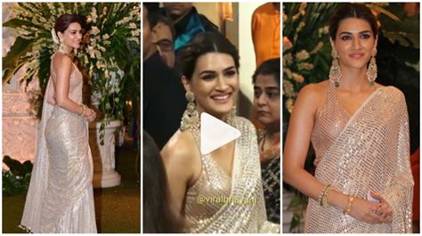 Kriti Sanon Sizzles In Manish Malhotras Exquisite Saree As She Arrives For Ganesh Darshan At