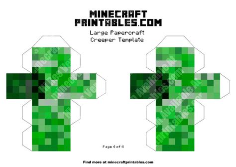 minecraft creeper 3d printable minecraft creeper papercraft template