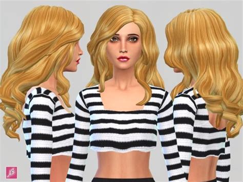 The Sims Resource Long Wavy Over Shoulder By Alexandrasine Sims 4