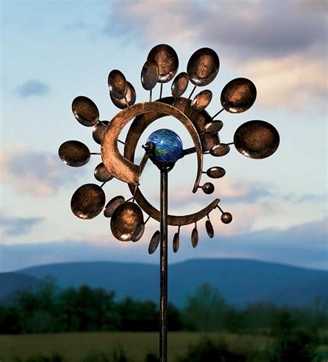 Garden Wind Spinner Yard Decor Outdoor Kinetic Metal Art Windmill
