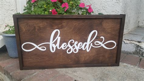 Blessed Wood Sign With Wood Border Etsy