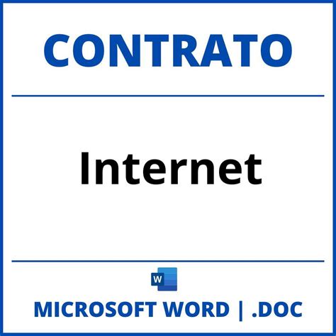 Contrato De Internet En Formato Word