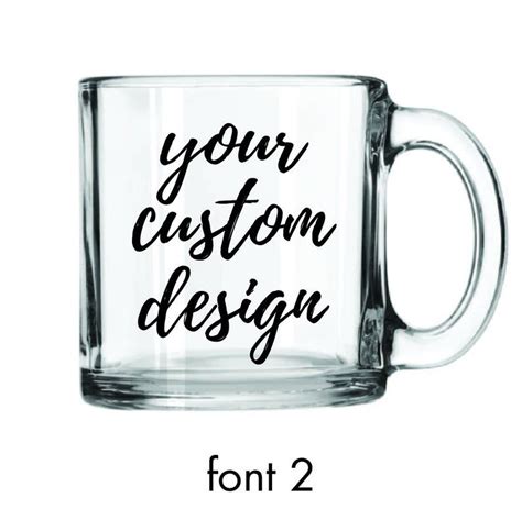 Personalized Clear Glass Coffee Mug Custom Mug Personal Etsy