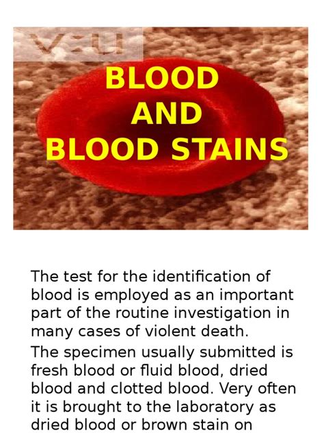 Blood And Blood Stains Pdf Blood Type Blood
