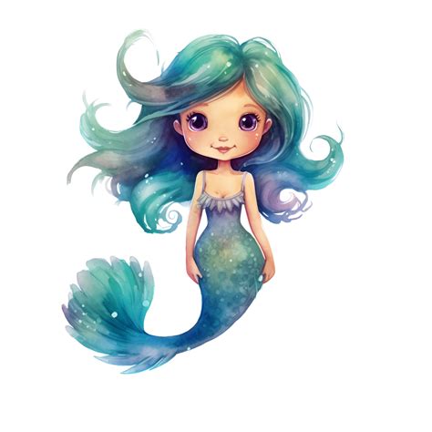 Mermaid Watercolor Clipart Ai Generated 24282498 Png