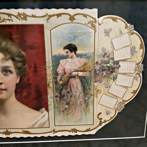 Framed Antique 1899 Victorian Ladies Calendar Ephemera Print Etsy