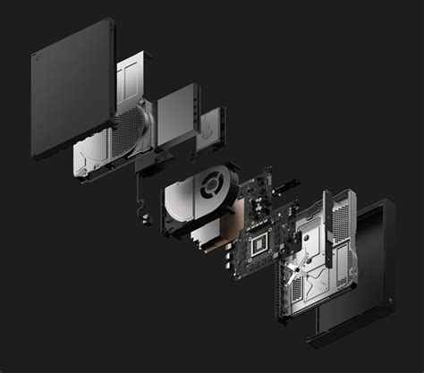 Xbox One X Console Exploded View Xbox Microsoft Videogame Gaming