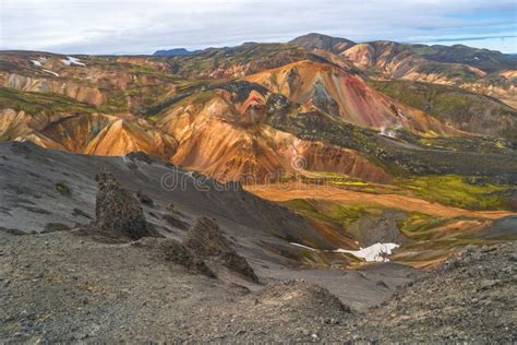 Landmannalaugar Kolorowe Góry W Iceland Lato Czas Obraz Stock Obraz