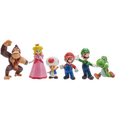 Niub 6pcsset 3 Mario Bros Anime Peach Kong Monkey Yoshi Toad Luigi