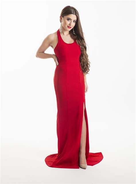 Bariano Red Lipstick Low Back Gown Alila