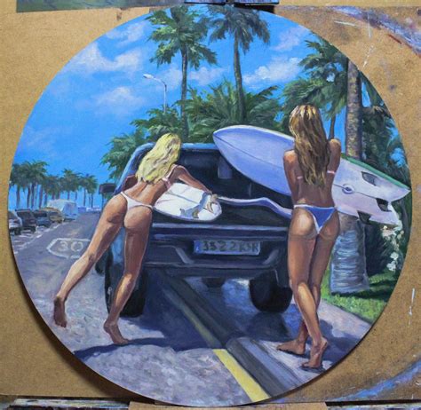 Sunny Street My Oil Painting On Hardboard Nudes Bikinis Nude