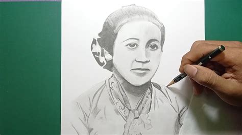 Menggambar Wajah Ibu Ra Kartini Dengan Pensil Youtube