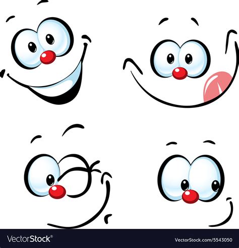 Funny Cartoon Face Smiling Royalty Free Vector Image
