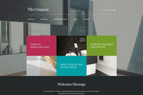Tile Website Template For Interior Design Company Motocms