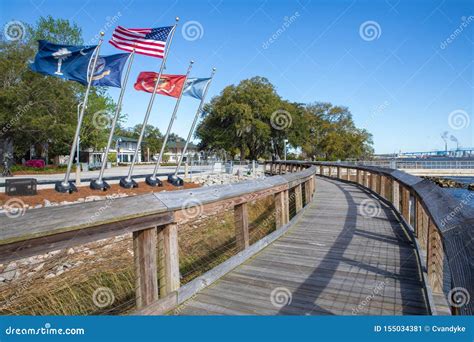 Greater Charleston Sc Naval Base Memorial Boardwalk Editorial Photo