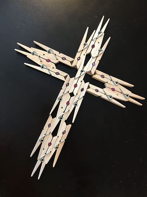 Clothespin Cross Small Beads Open Clothespin Enough To Make It More Of