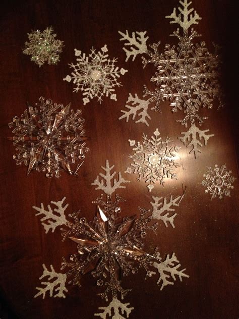 Snowflakes made from Dollar Tree snowflake: Large, medium, small