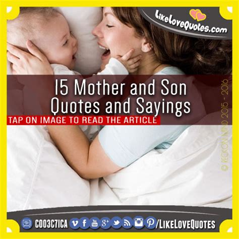 Mother And Son Quotes And Sayings Quotesgram