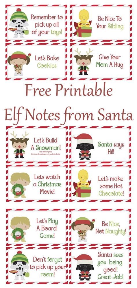 Printable Notes From Elf On The Shelf
