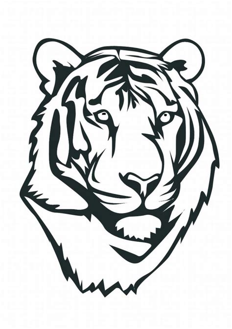 Tiger Face Outline Clipart Best