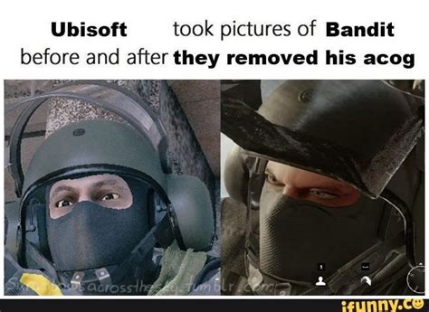 Ubisoft Took Pictures Of Bandit Before And After They Removed His Acog