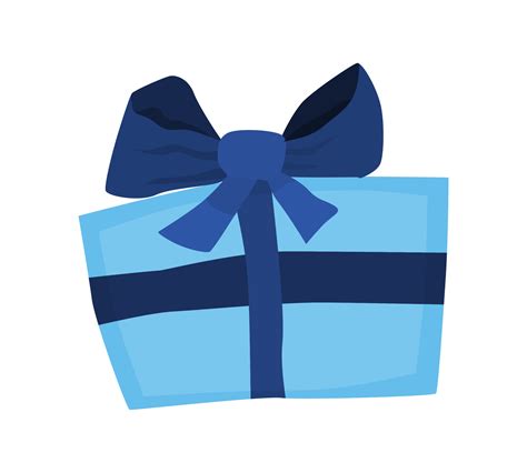 Blue Gift With Bow Present For The Holiday Vector 4245154 Vector Art