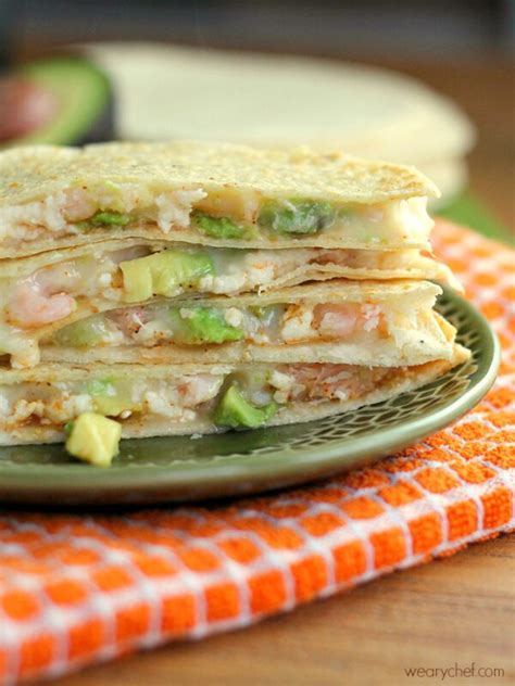 Double Cheese Avocado And Shrimp Quesadilla The Weary Chef