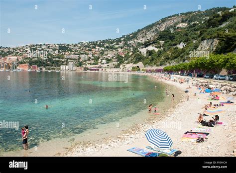 Beach Scene At Villefranche Sur Mer Near Nice France