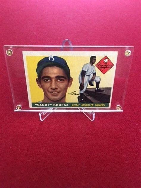 (voted by bbwaa on 344/396 ballots) view sandy koufax's page at the baseball hall of fame (plaque, photos, videos). 1955 Sandy Koufax, "Topps" (Rookie) Baseball Card (Brooklyn Dodgers)