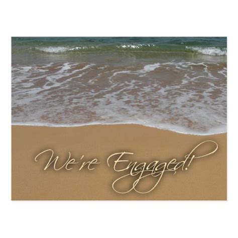 Engagement Announcement By The Beach Postcard