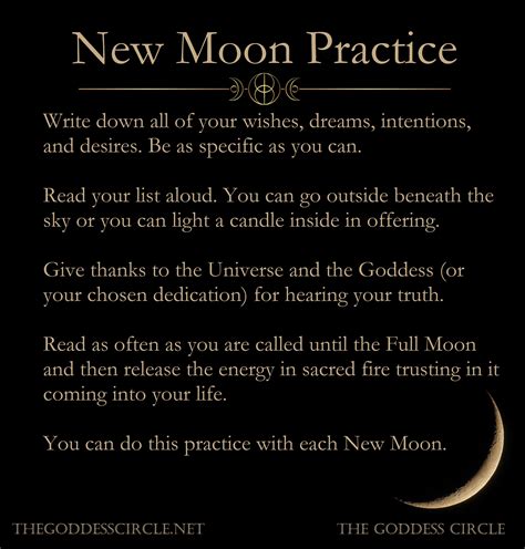 6 New Moon Rituals The Goddess Circle New Moon Rituals New Moon
