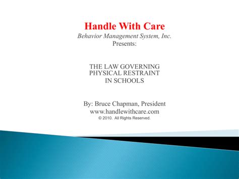 Laws Governing Restraint Use In Schools