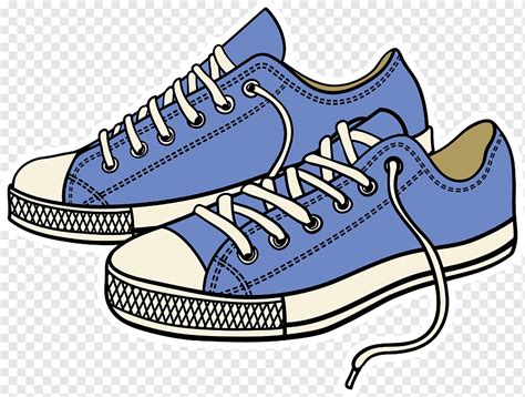 Pair Of Blue And White Low Top Sneakers Illustration Sneakers Air