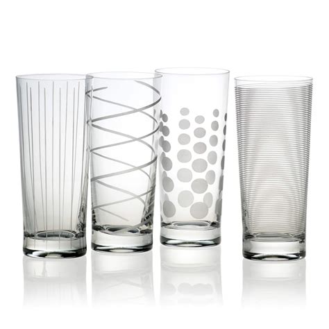 Highball Glasses Drink Kitchen Bar Wedding Glassware Set 4 Dishwasher Safe New Ebay