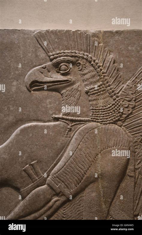 Relief Eagle Headed God Nisroch 9th Century BC Neo Assyrian Reign