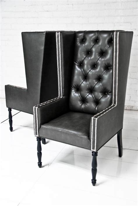 Get the best deals on black leather dining room chairs. www.roomservicestore.com - Ultra Tall Mod Wing Dining ...