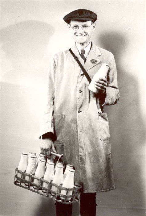 The British Milkman Milk Man Vintage Fashion 1960s Milk Delivery