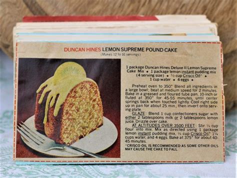 Carrot pound cake sobre dulce y salado. Duncan Hines Lemon Supreme Pound Cake | Vintage Recipe Project