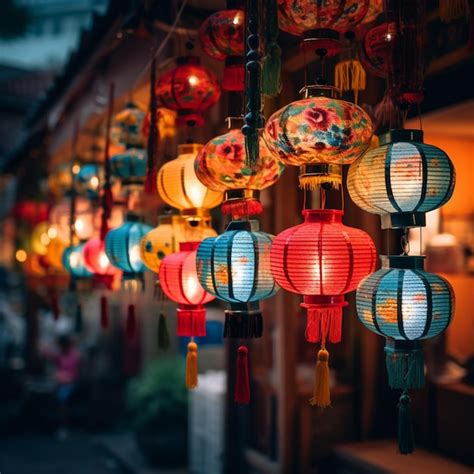 Premium Ai Image Photo Of Beautiful Colorful Chinese Lanterns