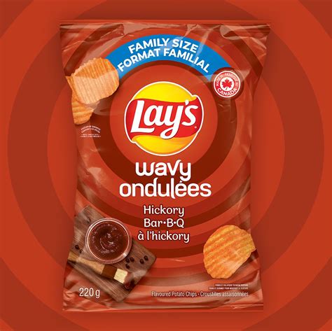 Wavy Lays Hickory Bbq Flavoured Potato Chips Lays
