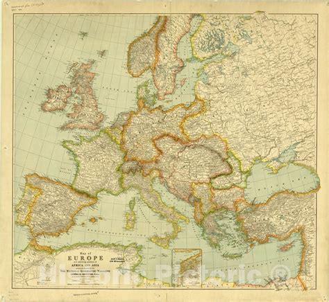 Map Europe 1915 Map Of Europe And Adjoining Portions Of Africa And