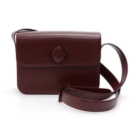 Cartier Messenger Must De Line Flap Burgundy Leather Shoulder Bag Tradesy