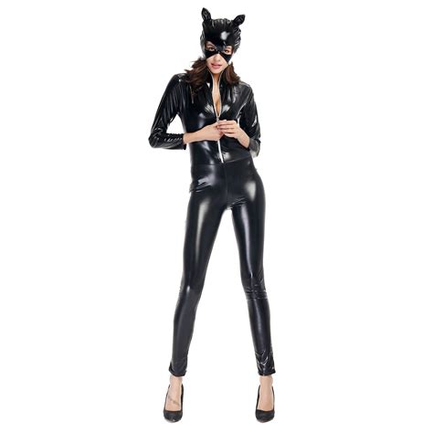Free Shipping Nightclub Catsuit Ds Halloween Party Costume Cosplay Catsuit Latex Black Sex Set
