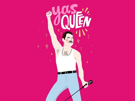 Yas Queen Card Procreate Typography Lettering Design Illustration